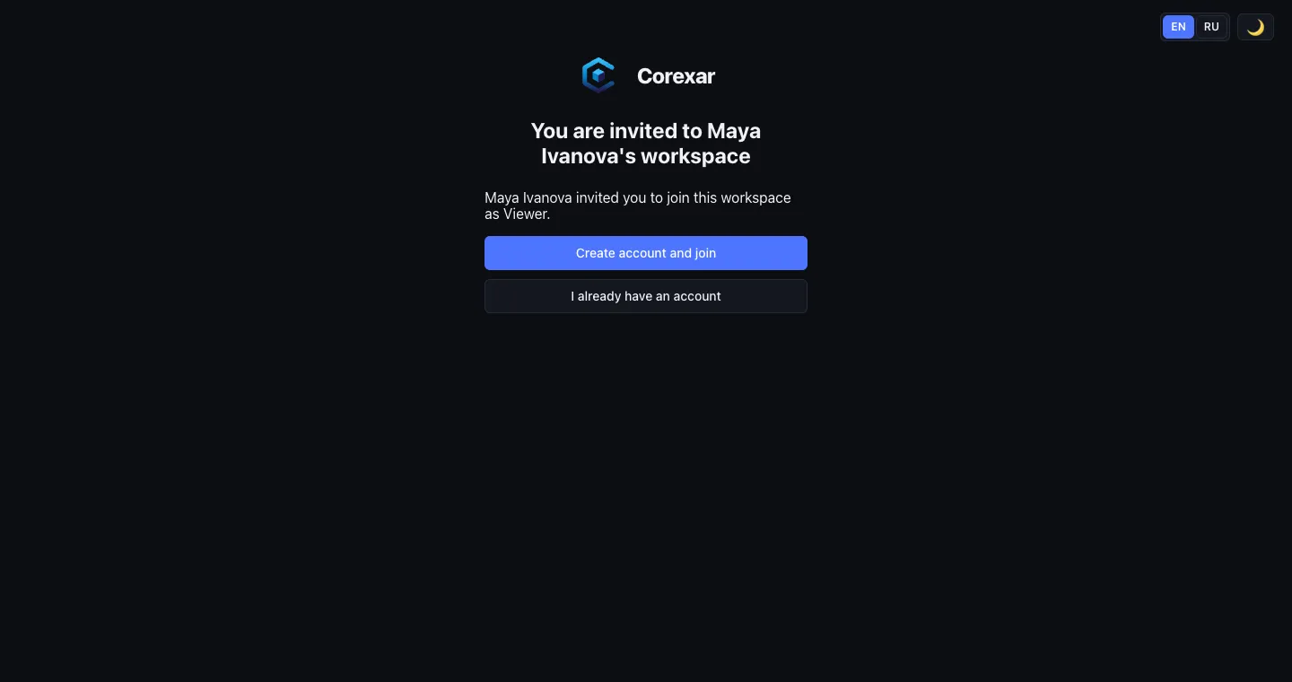 What the invited person sees.